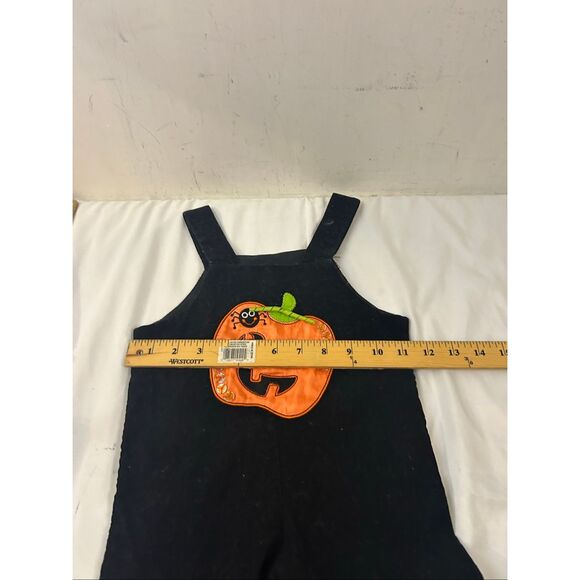 Rare Editions Boys Pumpkin Black romper 9m Vtg Philippines - Picture 5 of 8